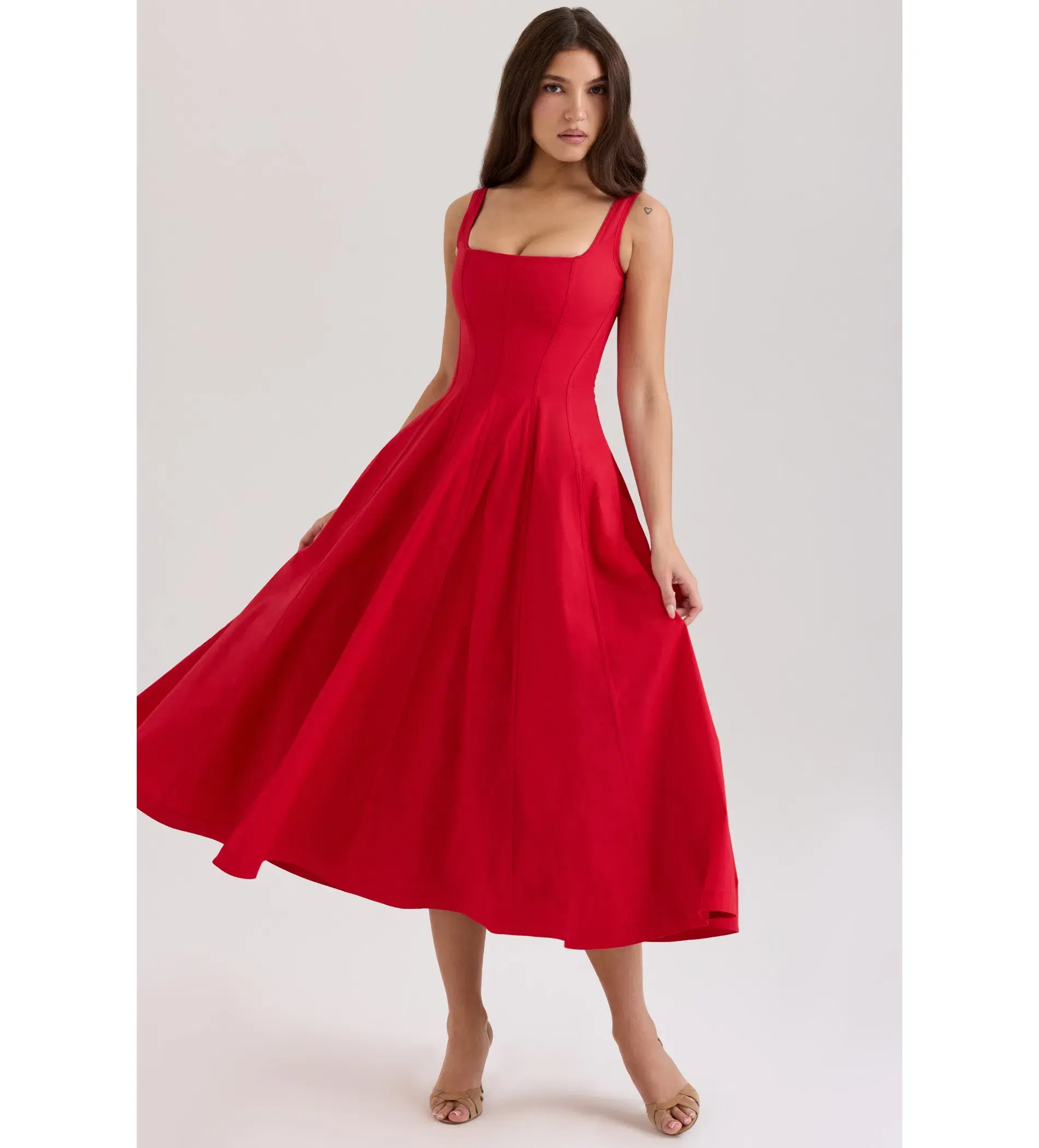 House Of CB Mariabella Long Midi Dress Red Size 14 - Image 1
