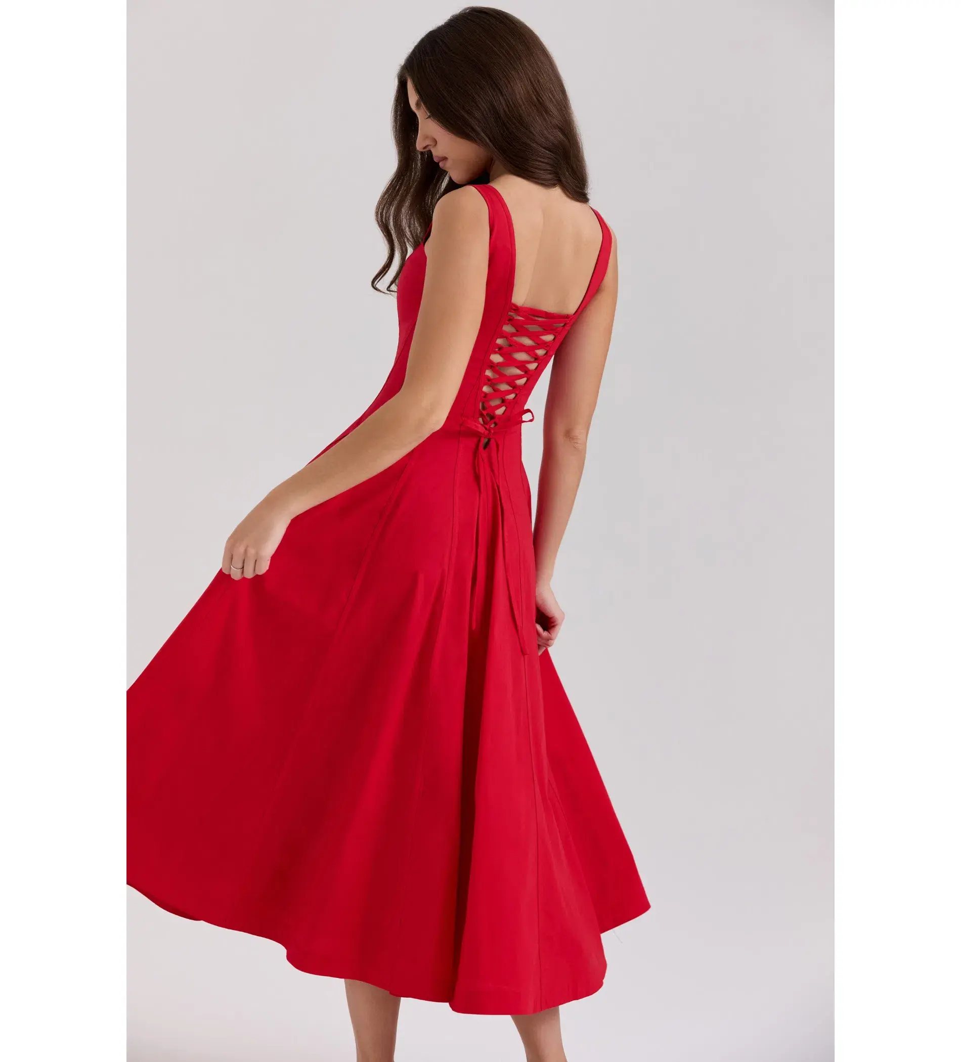 House Of CB Mariabella Long Midi Dress Red Size 14 - Image 4