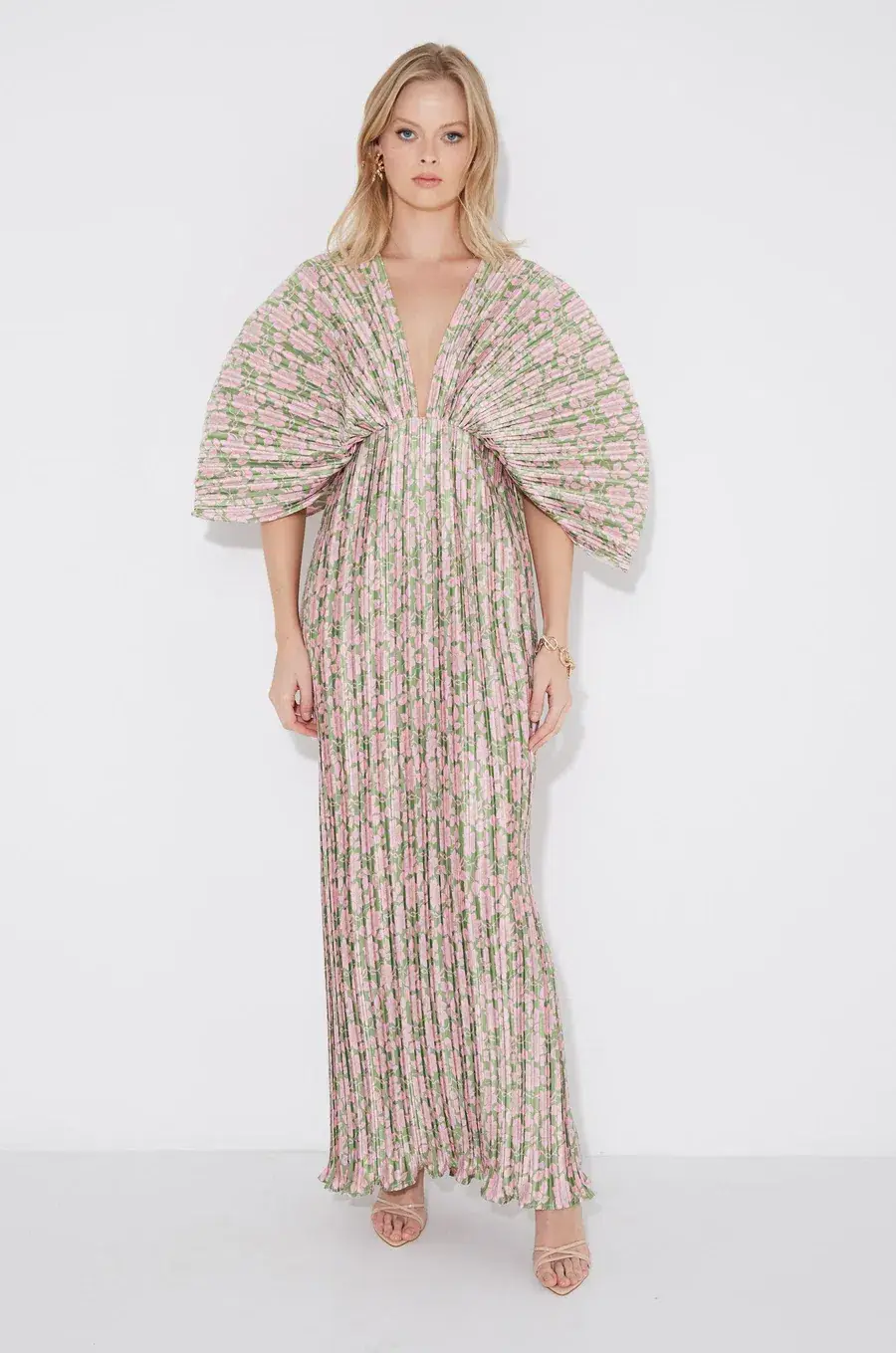 Sonya Moda Gianna Forever Dress Floral Pleated Maxi Size 8 - Image 1