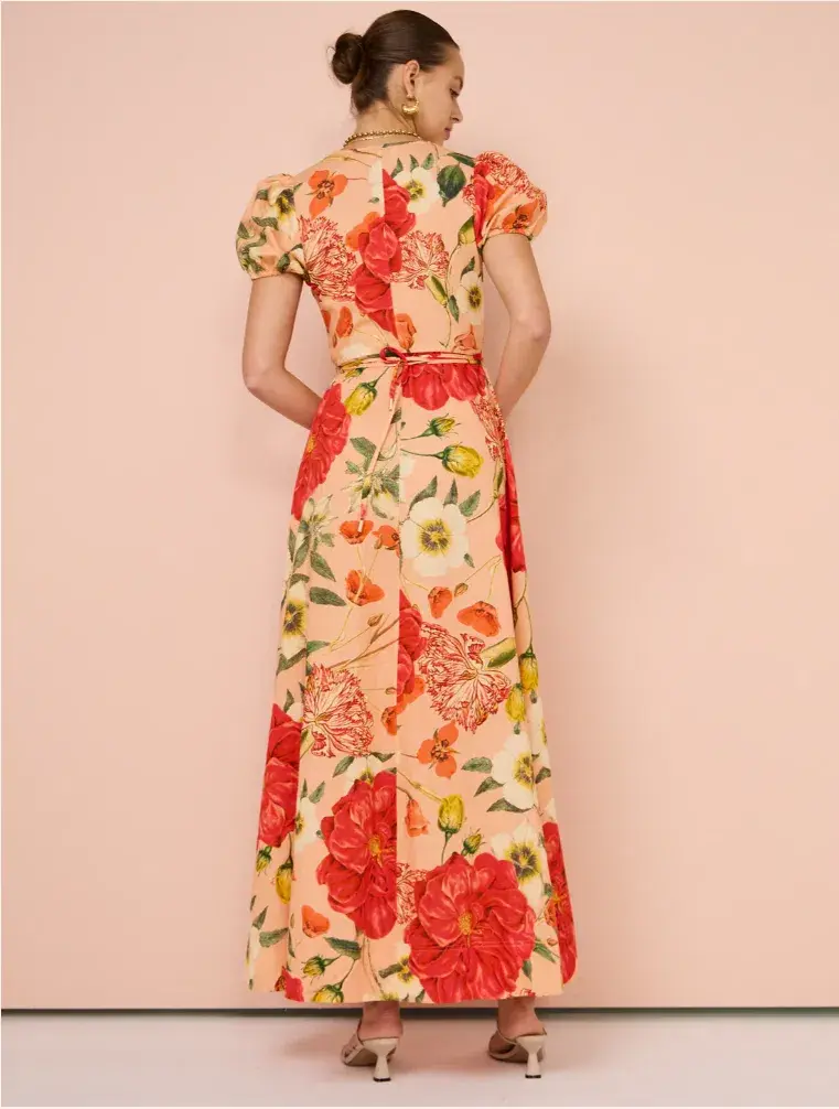 By Nicola Havanna Wrap Maxi Dress Raspberry Punch Size 14 for rent on The Volte - main image