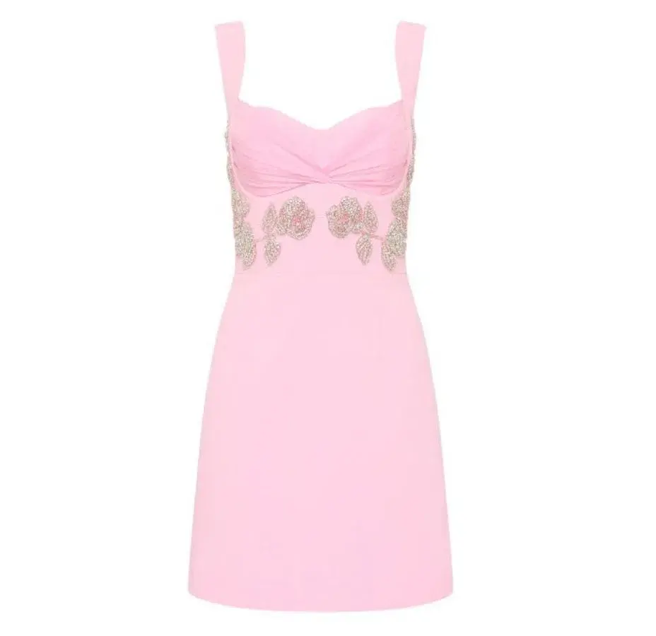 Rebecca Vallance Jenna Bustier Mini Dress Pink Size 16 - Image 4