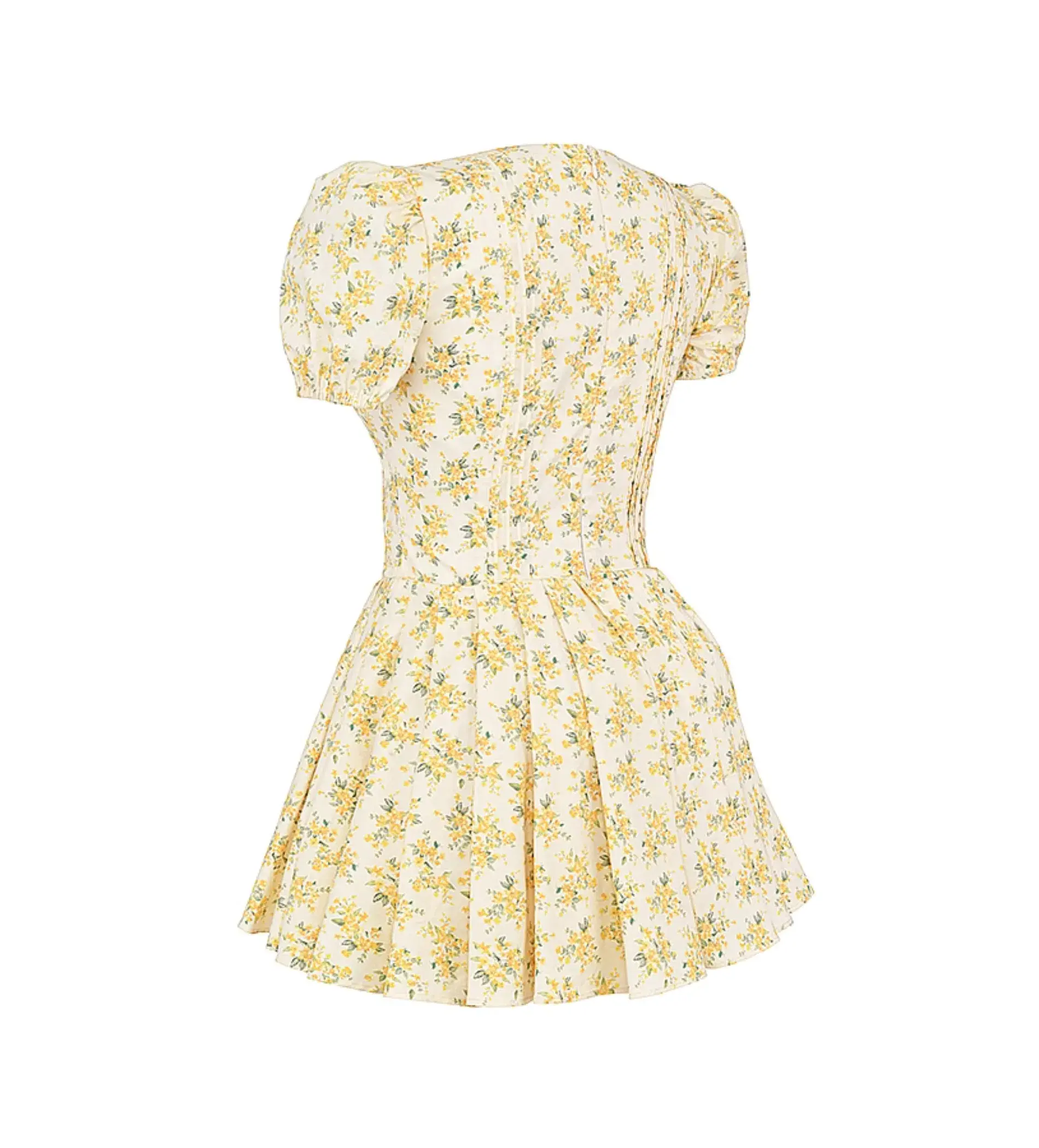 House Of CB Imani Buttercup Pleated Cotton Mini Dress Vintage Floral Print Size 8 - Image 6