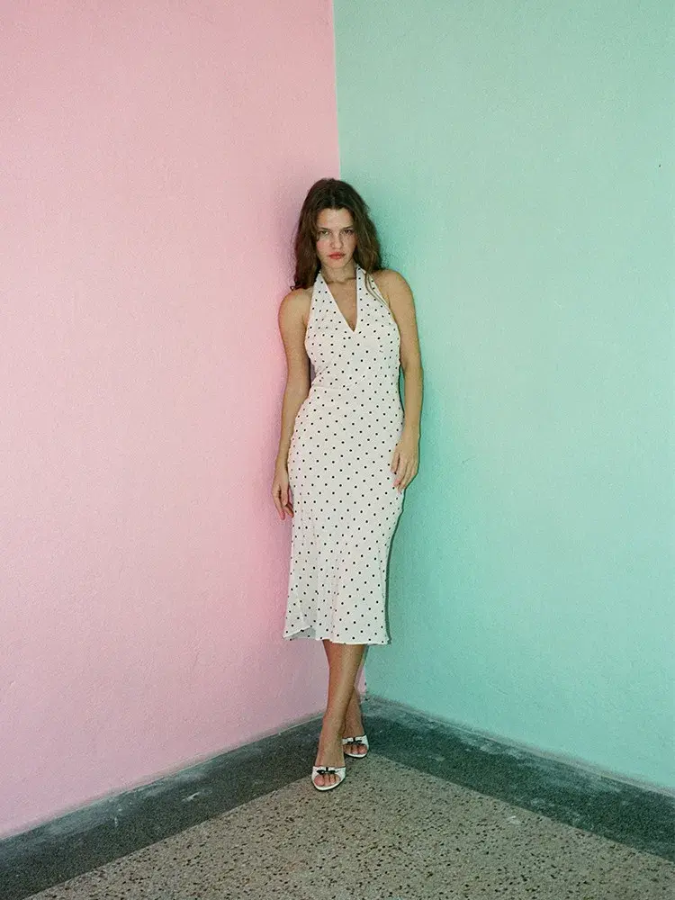 Realisation Par Sadie Halter Midi Dress Petite Spot Size S / AU 8 - Image 1