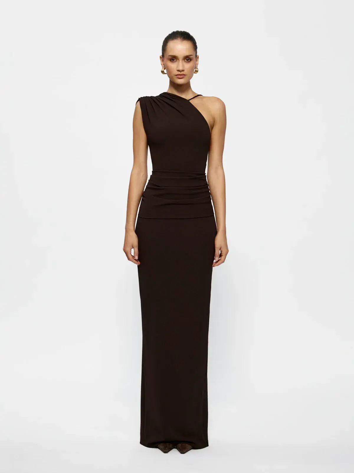 Effie Kats Greer Gown Brown Size 8 - Image 1
