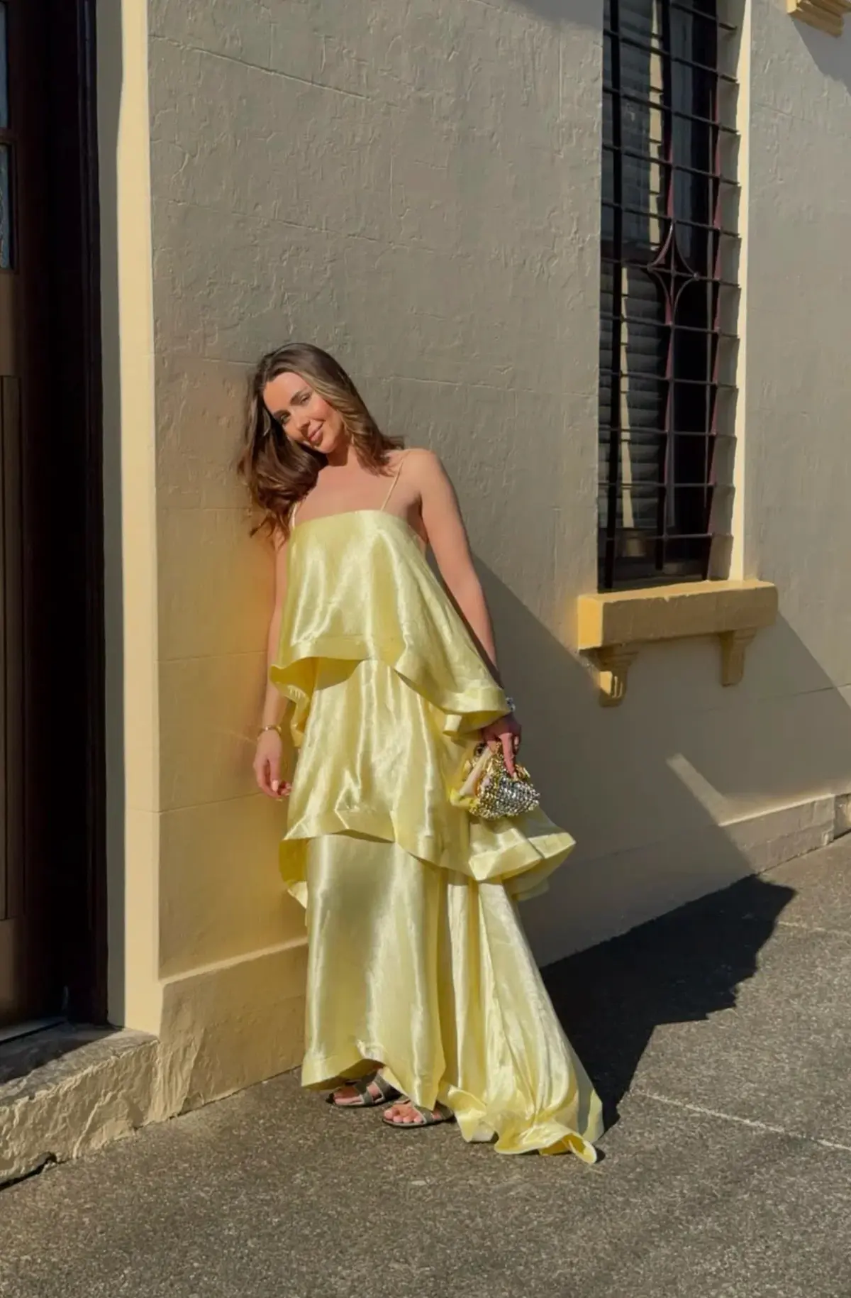 Elliatt Tilly Tiered Maxi Dress Yellow Size XS/Au 6  - Image 1