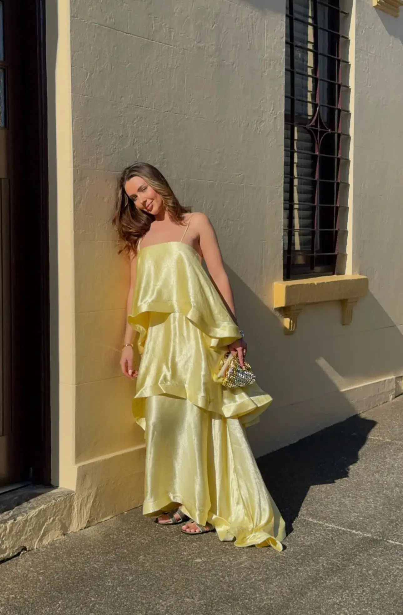 Elliatt Tilly Tiered Maxi Dress Yellow Size XS/Au 6  - Image 1