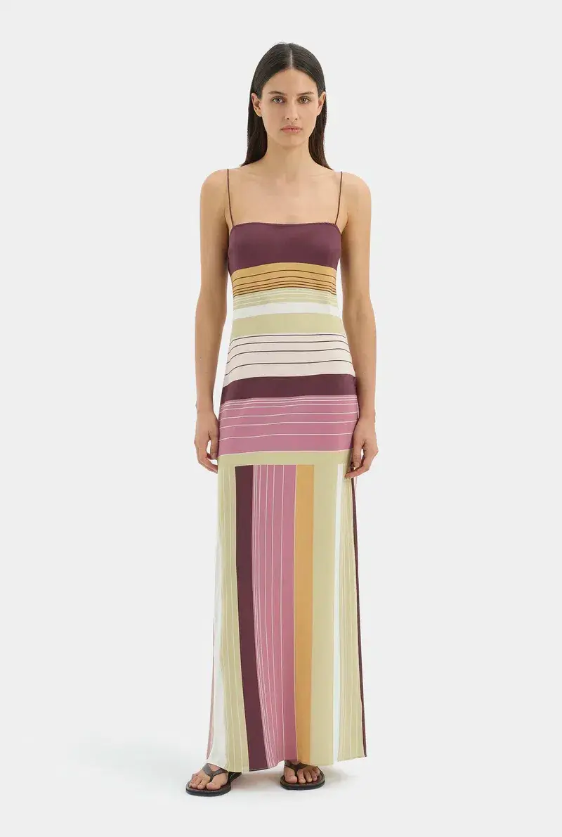 Sir the label Fontana Slip Dress Elisa Stripe size 3/12 - Image 1