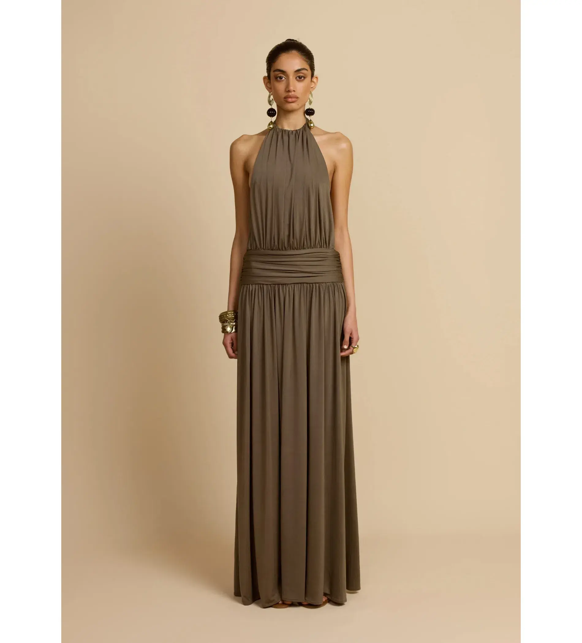 Arcina Ori Santina Maxi Dress Khaki Size S / AU 8 - Image 1
