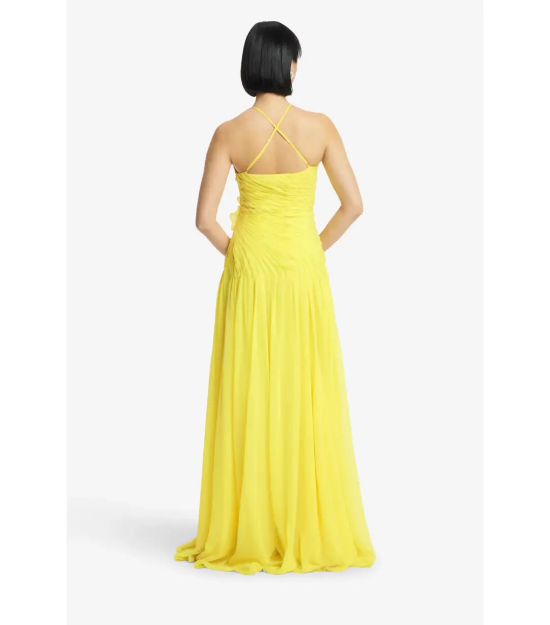 Leo Lin Amya Floral Appliqué Maxi Gown in Sunshine Size AU 10 for rent on The Volte - main image