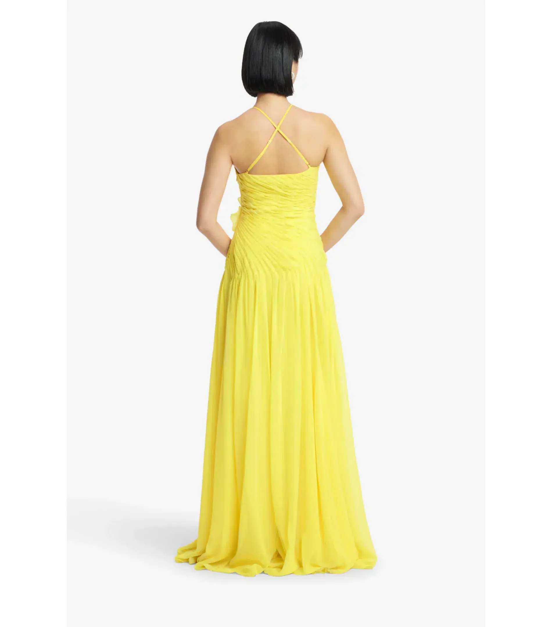 Leo Lin Amya Floral Appliqué Maxi Gown in Sunshine Size AU 8 - Image 3