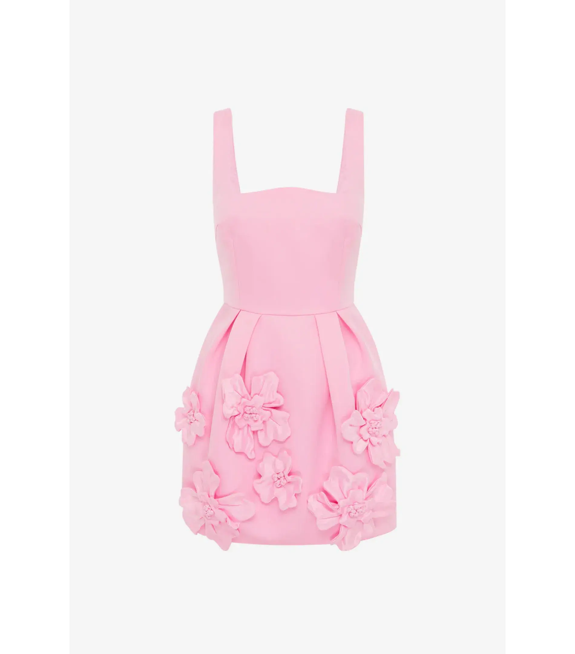 Leo Lin Piper Floral Appliqué Bell Shape Mini Dress Baby Pink Size AU 8 - Image 5