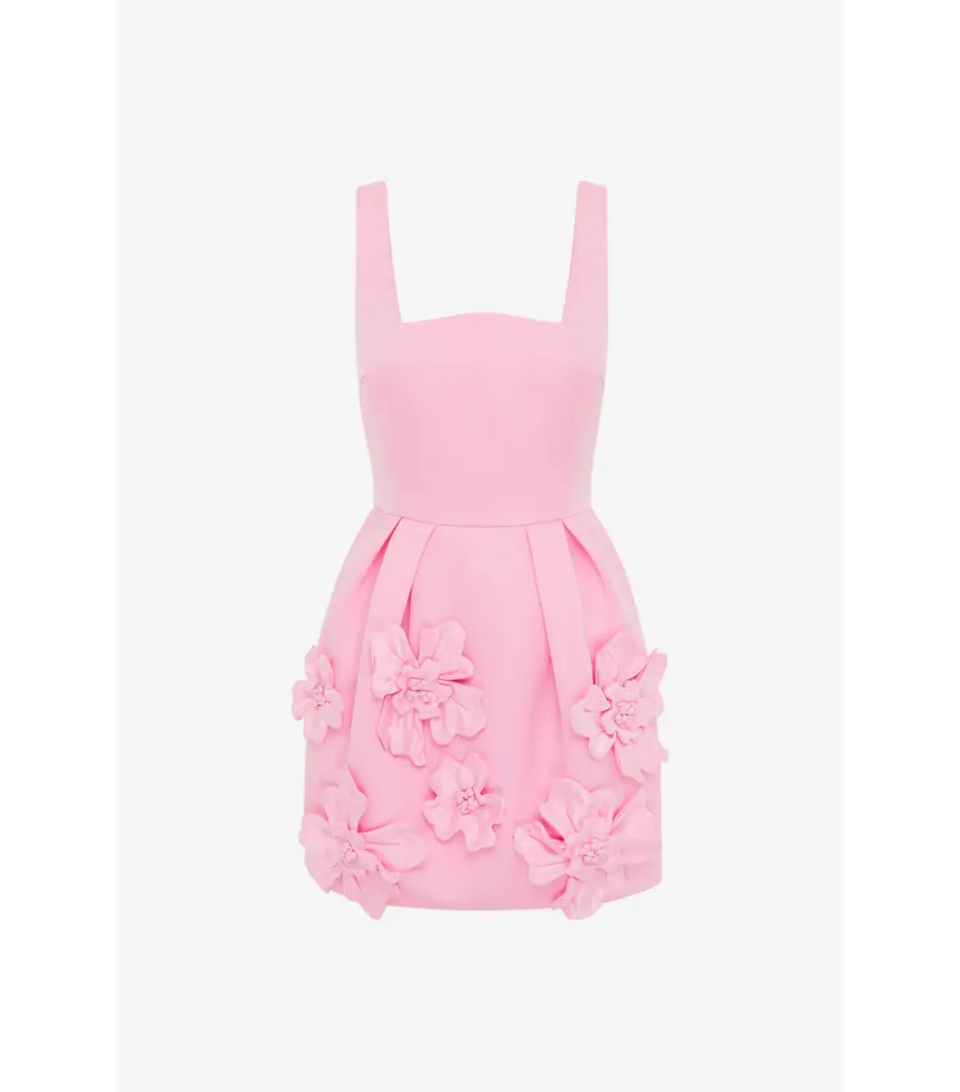 Leo Lin Piper Floral Appliqué Bell Shape Mini Dress Baby Pink Size AU 12 for rent on The Volte - main image