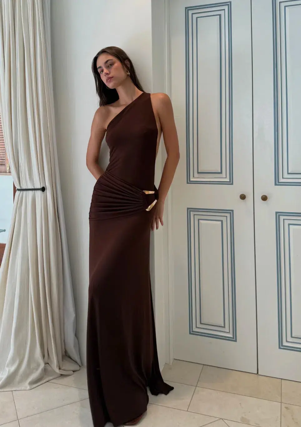 Ance Gria Gaia Gown Brown Size M / AU10 for rent on The Volte - main image