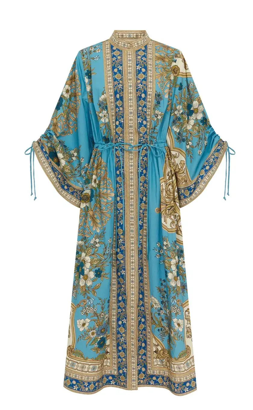 Alemais Cassie Pool Midi Dress in Blue Coral Floral Size 10  - Image 6