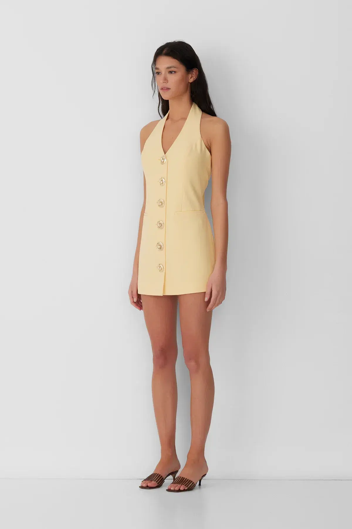 Irida Vest Dress in Butter - Image 1