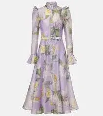 Leo Lin Katrina Butterfly Sleeve Midi Dress Size 12 - Image 1