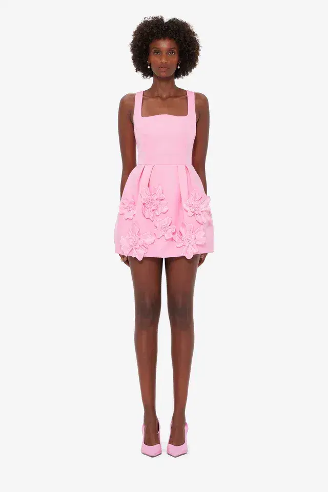 Leo Lin Piper Floral Appliqué Mini Dress Size 6 - Image 1