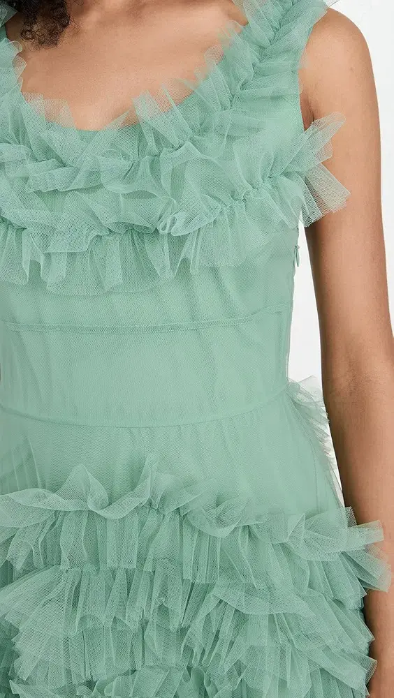 Molly Goddard Mertyl Tiered Ruffled Tulle Midi Dress Size 12 - Image 4