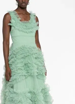 Molly Goddard Mertyl Tiered Ruffled Tulle Midi Dress Size 12 - Image 6