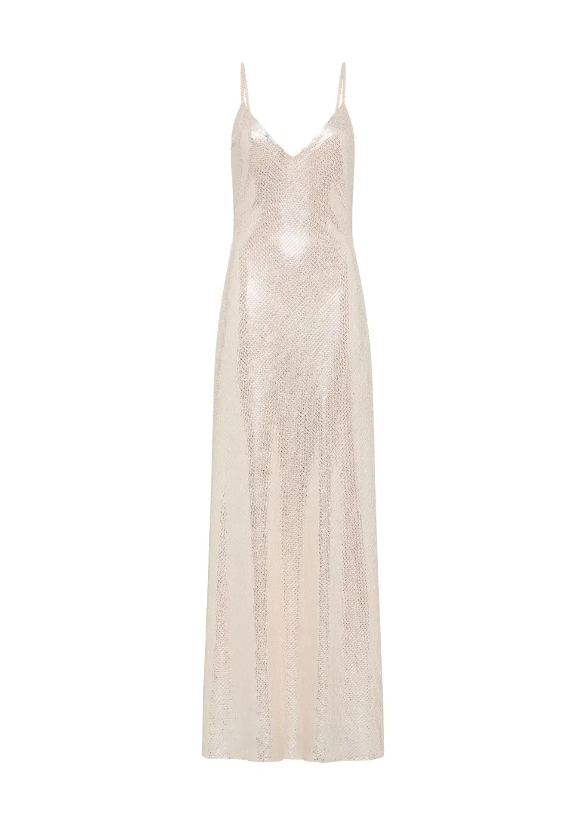 Manning Cartell High Voltage Slip Maxi Dress in Nude Silver Size 10 - Image 5