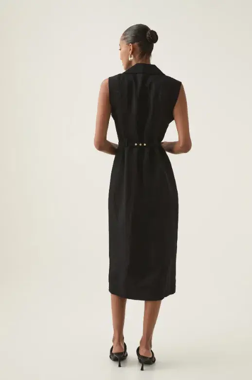 Aje Desiree Utility Shirt Midi Dress Black Size 8 - Image 4