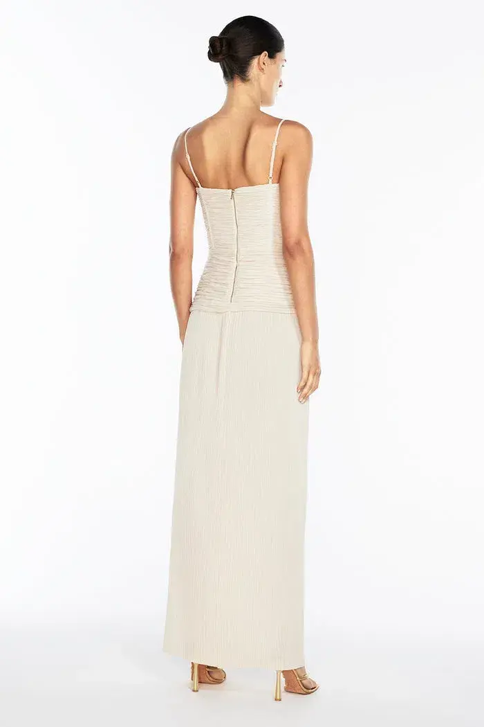 Manning Cartell Double Time Pleat Maxi Dress Nougat Size AU 6 - Image 3