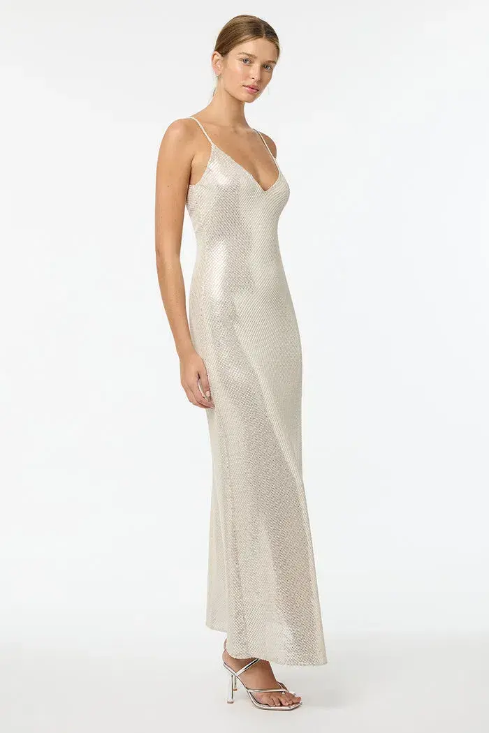 Manning Cartell High Voltage Slip Maxi Dress Nude Silver Size 6  - Image 2