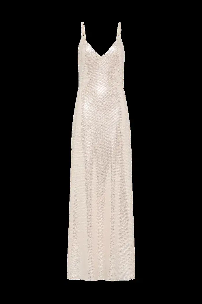 Manning Cartell High Voltage Slip Maxi Dress Nude Silver Size 6  - Image 5