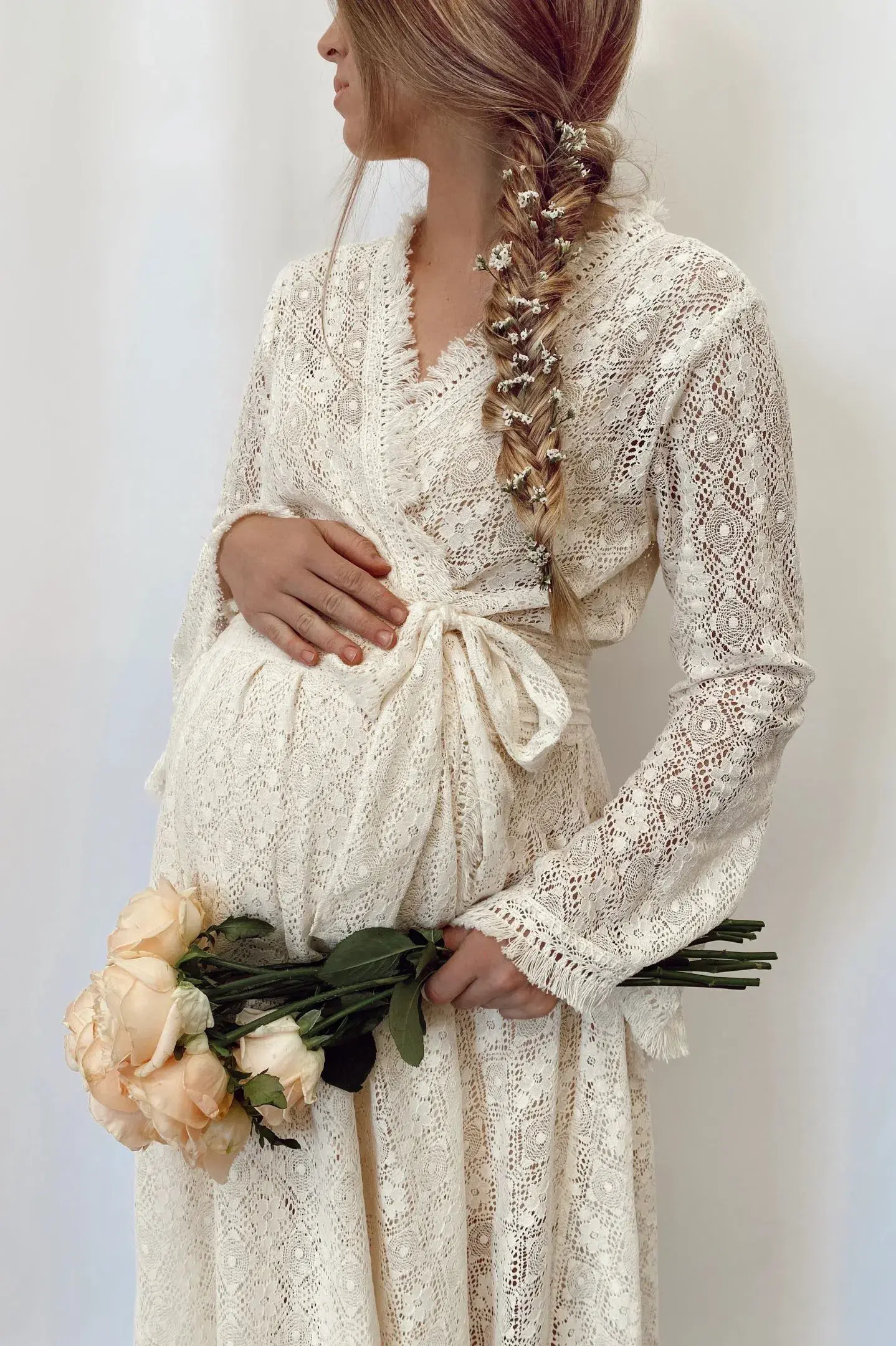 Coven & Co Boho Maternity Pirate Queen Gown Cream  Size S / AU 10 - Image 4