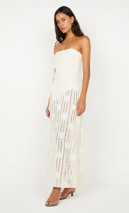 Bec & Bridge Amelie Strapless Maxi Dress Ivory Size 8 - Image 2