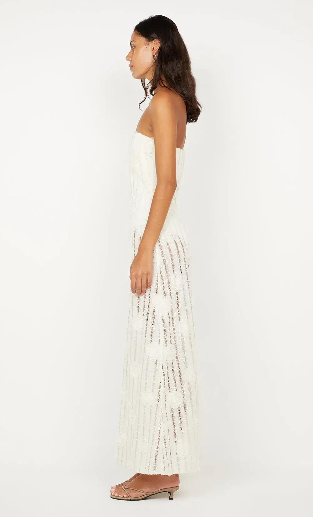 Bec & Bridge Amelie Strapless Maxi Dress Ivory Size 8 - Image 4