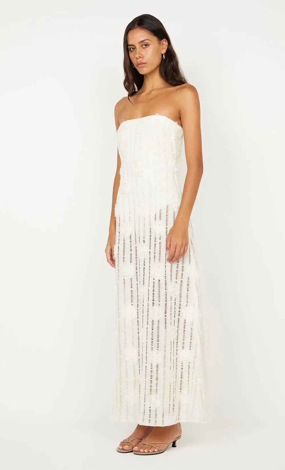 Bec & Bridge Amelie Strapless Maxi Dress Ivory Size 8 - Image 3