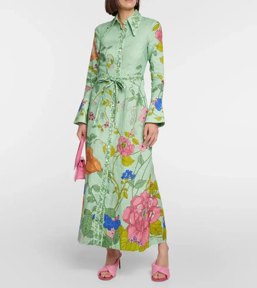 Alemais Olivia Shirt Maxi Dress Floral Size 6 - Image 1