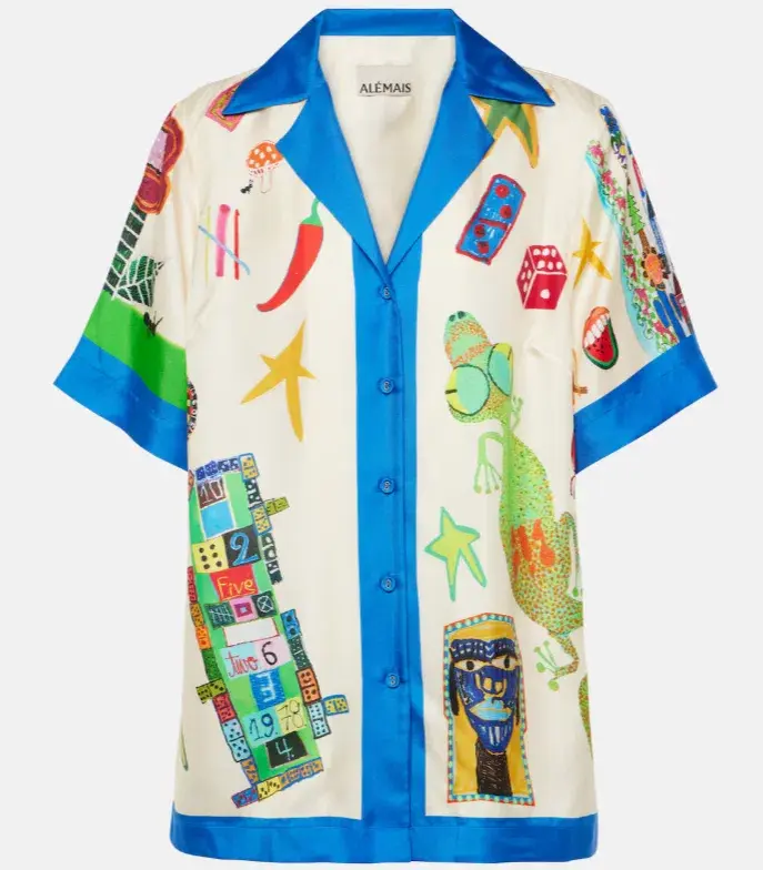 Alemais Rollers Silk Twill Shirt and Pants Multi Size AU 6 - Image 4