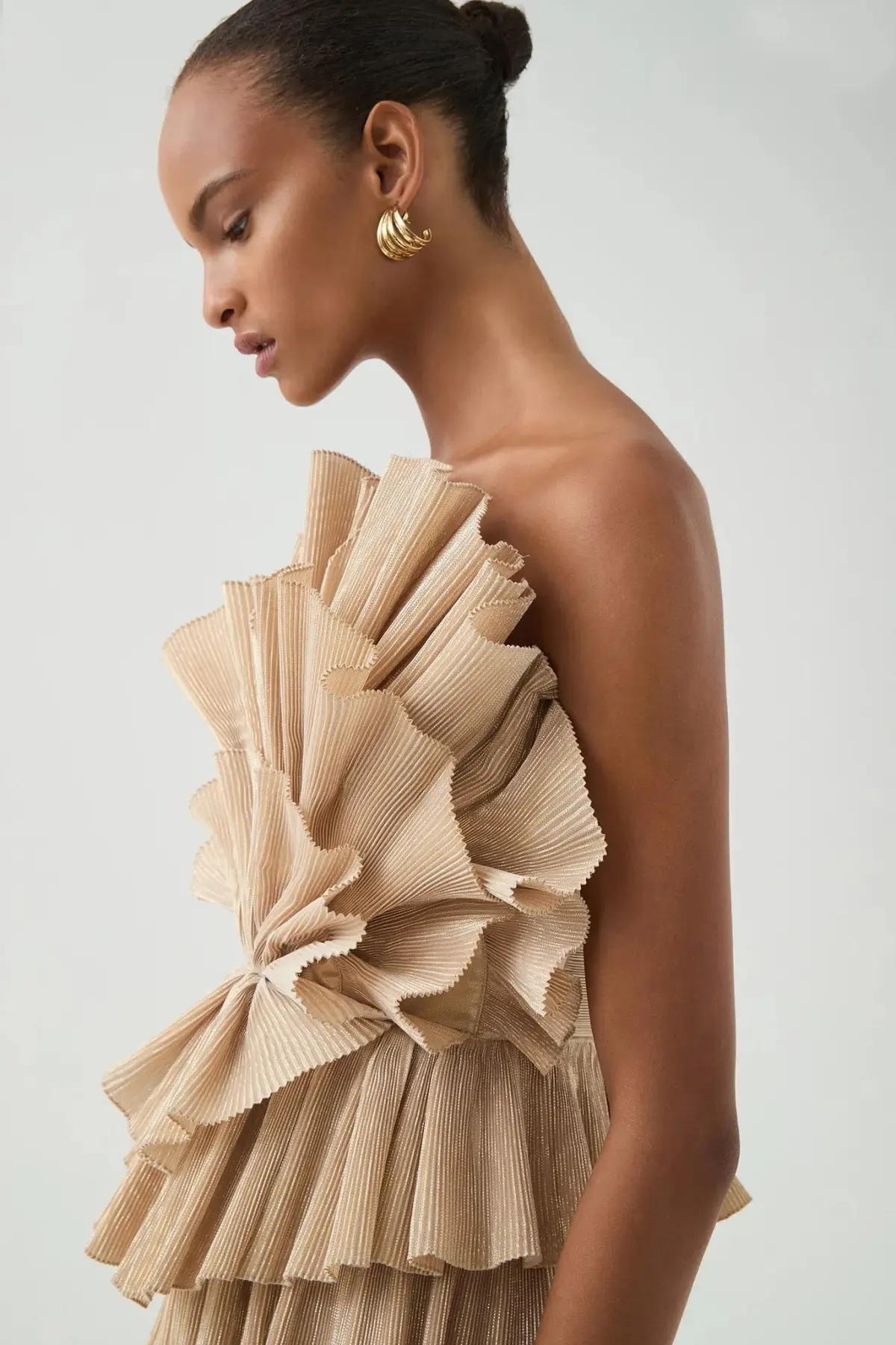 Aje Kyra Mini Dress Gold Size 16 - Image 3