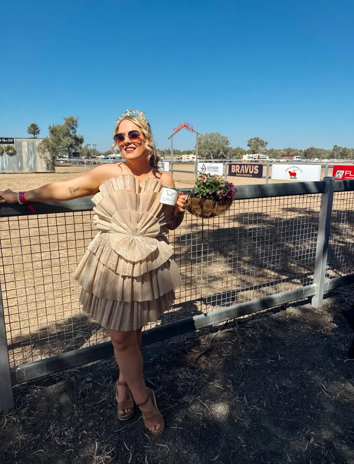 Aje Kyra Mini Dress Gold Size 16 - Image 5