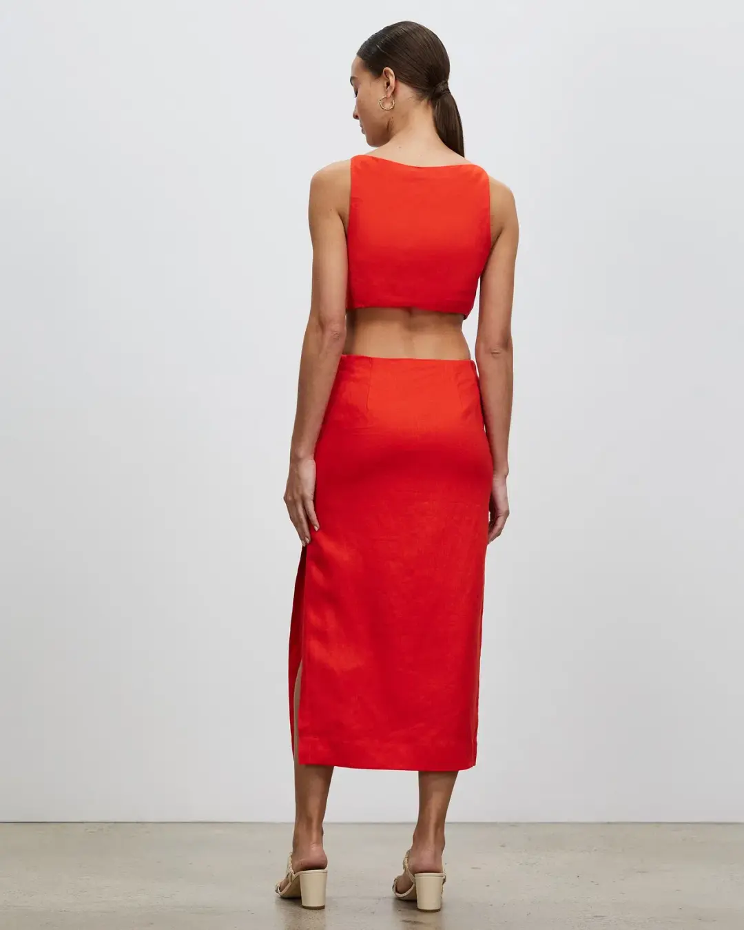 Lover Talia Midi Dress Red Size 12 for rent on The Volte - main image