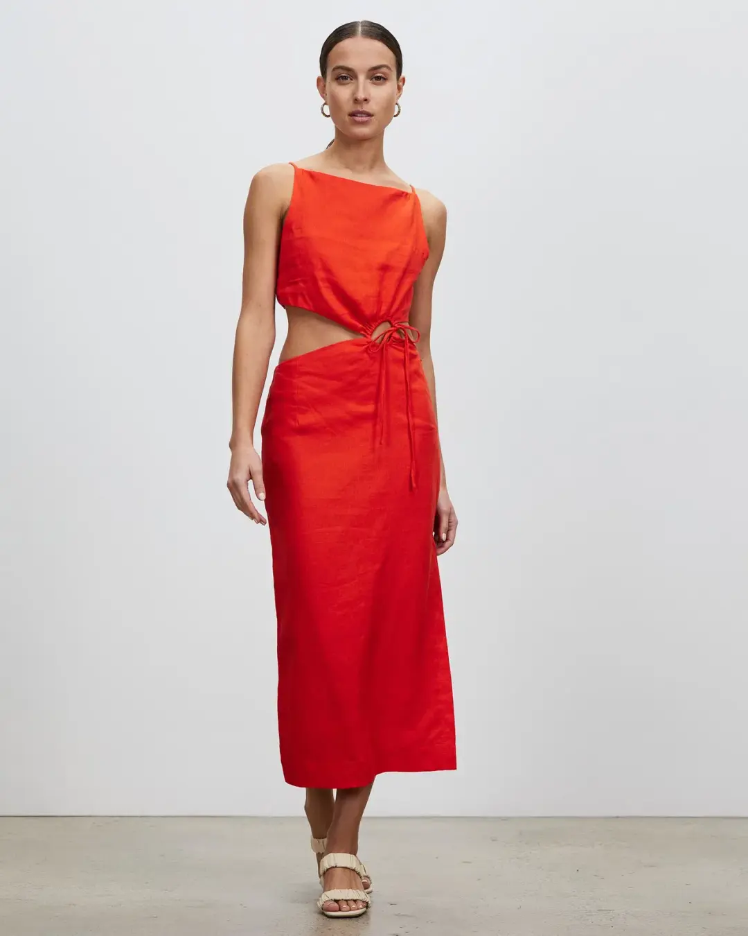 Lover Talia Midi Dress Red Size 12 for rent on The Volte - main image