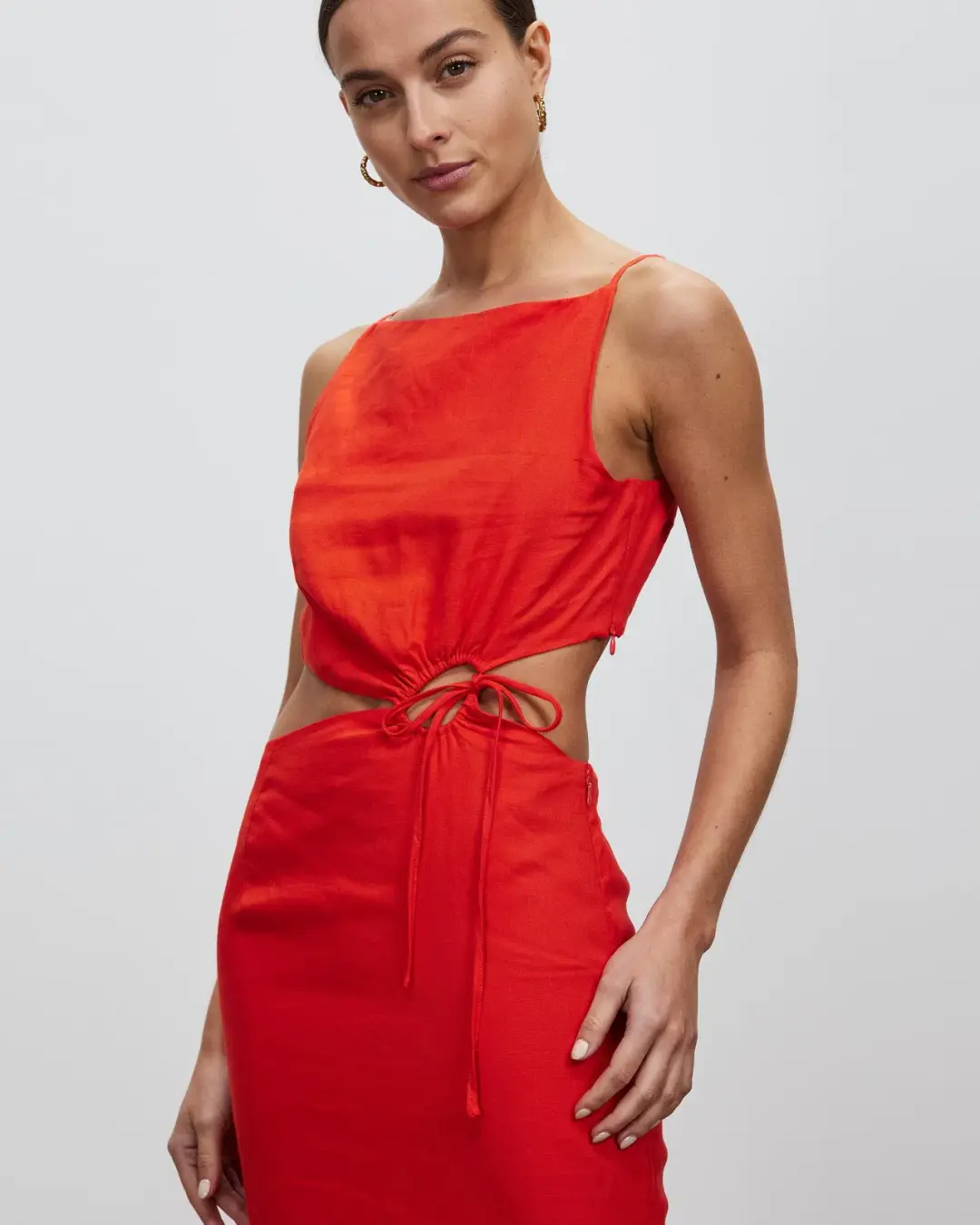 Lover Talia Midi Dress Red Size 12 for rent on The Volte - main image