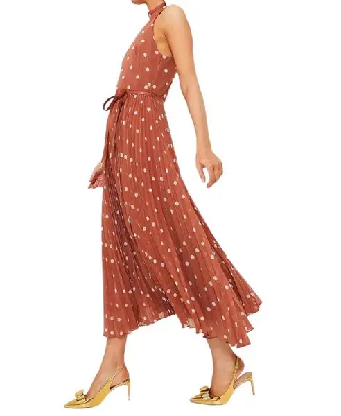 Zimmermann Sunray Picnic Dress Aragon/Cream Polka Dot, Leather Tie Belt Size 4/AU16 - Image 6