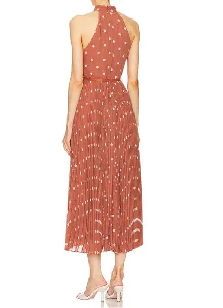 Zimmermann Sunray Picnic Dress Aragon/Cream Polka Dot, Leather Tie Belt Size 4/AU16 - Image 4