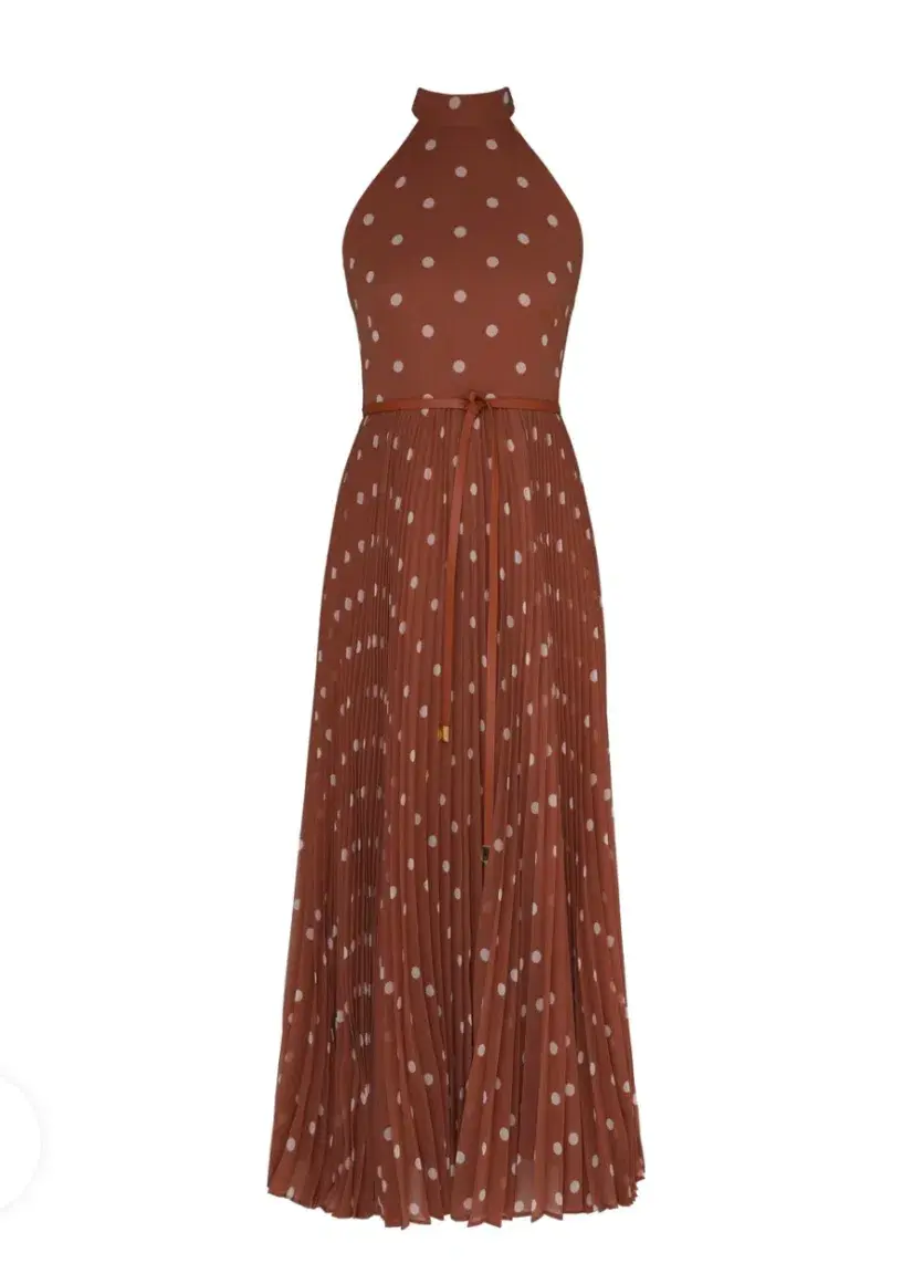 Zimmermann Sunray Picnic Dress Aragon/Cream Polka Dot, Leather Tie Belt Size 4/AU16 - Image 1