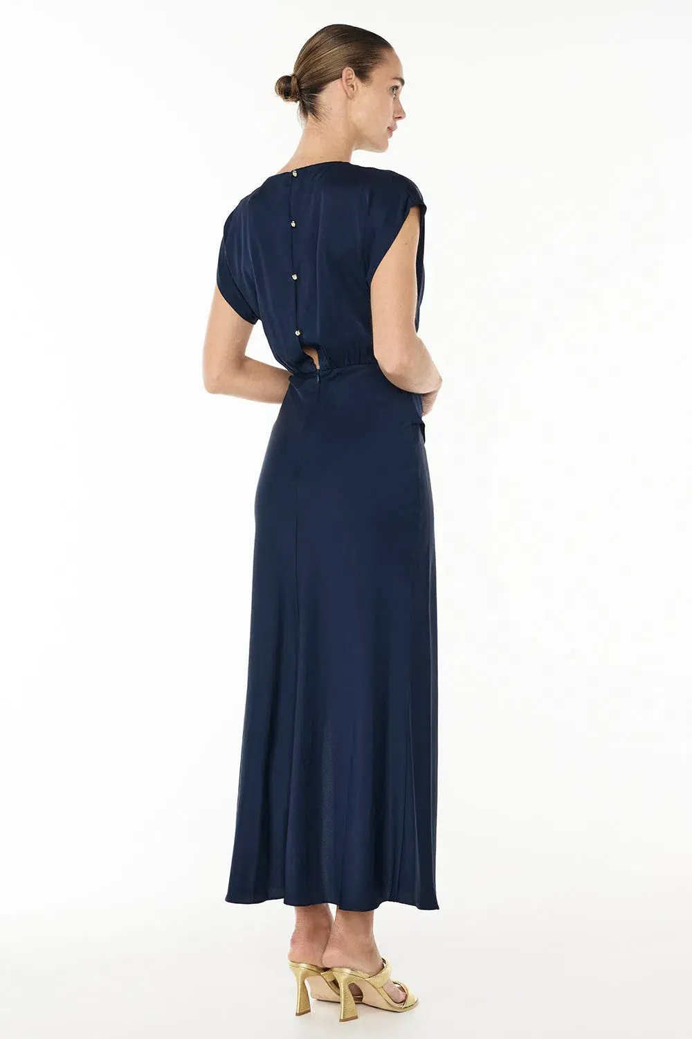 Manning Cartell Fluid Notion Drape Dress Navy Size 10 for rent on The Volte - main image