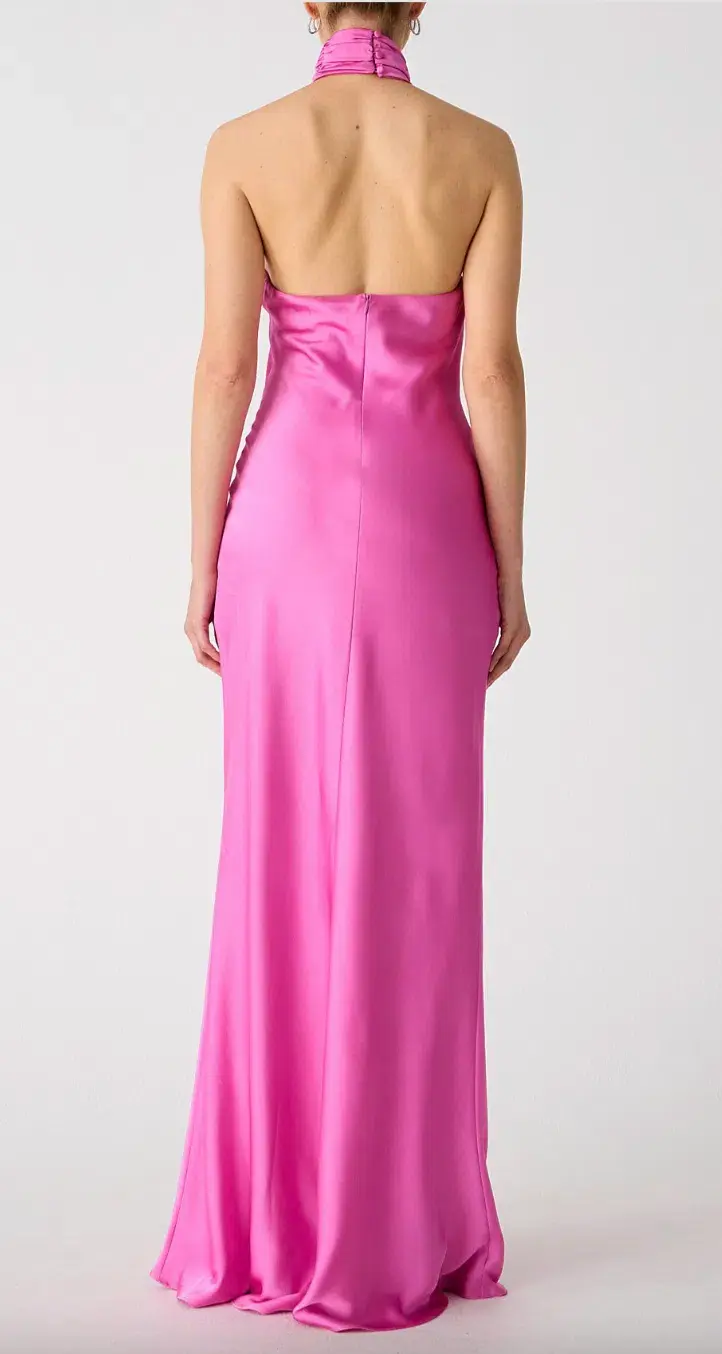MISHA Teresa Rosette Detail Satin Gown Size 8 - Image 4
