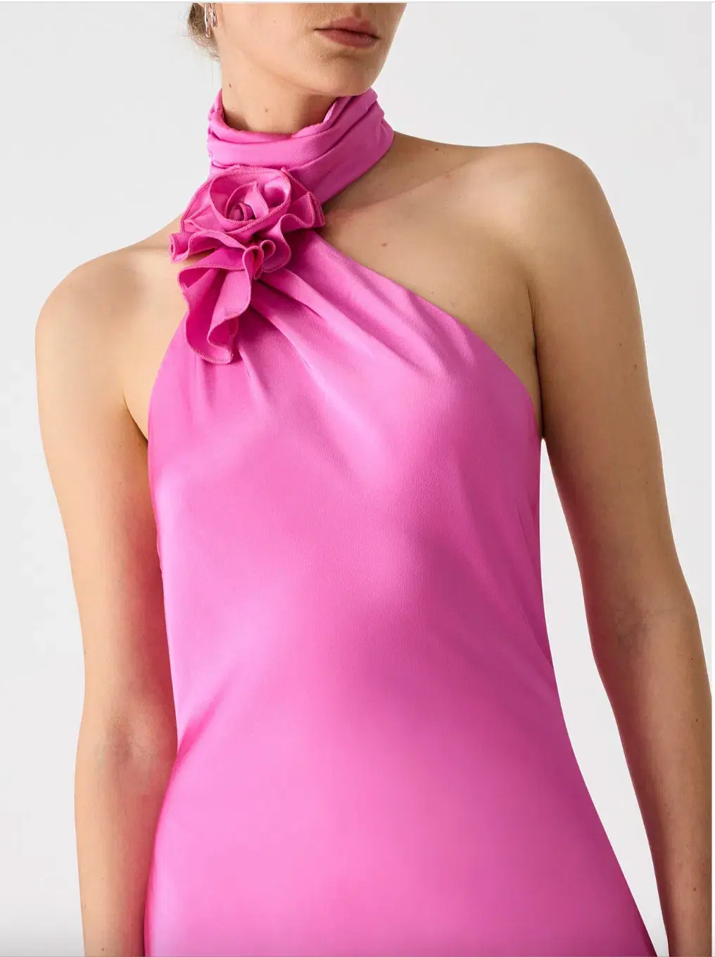 MISHA Teresa Rosette Detail Satin Gown Size 8 - Image 2