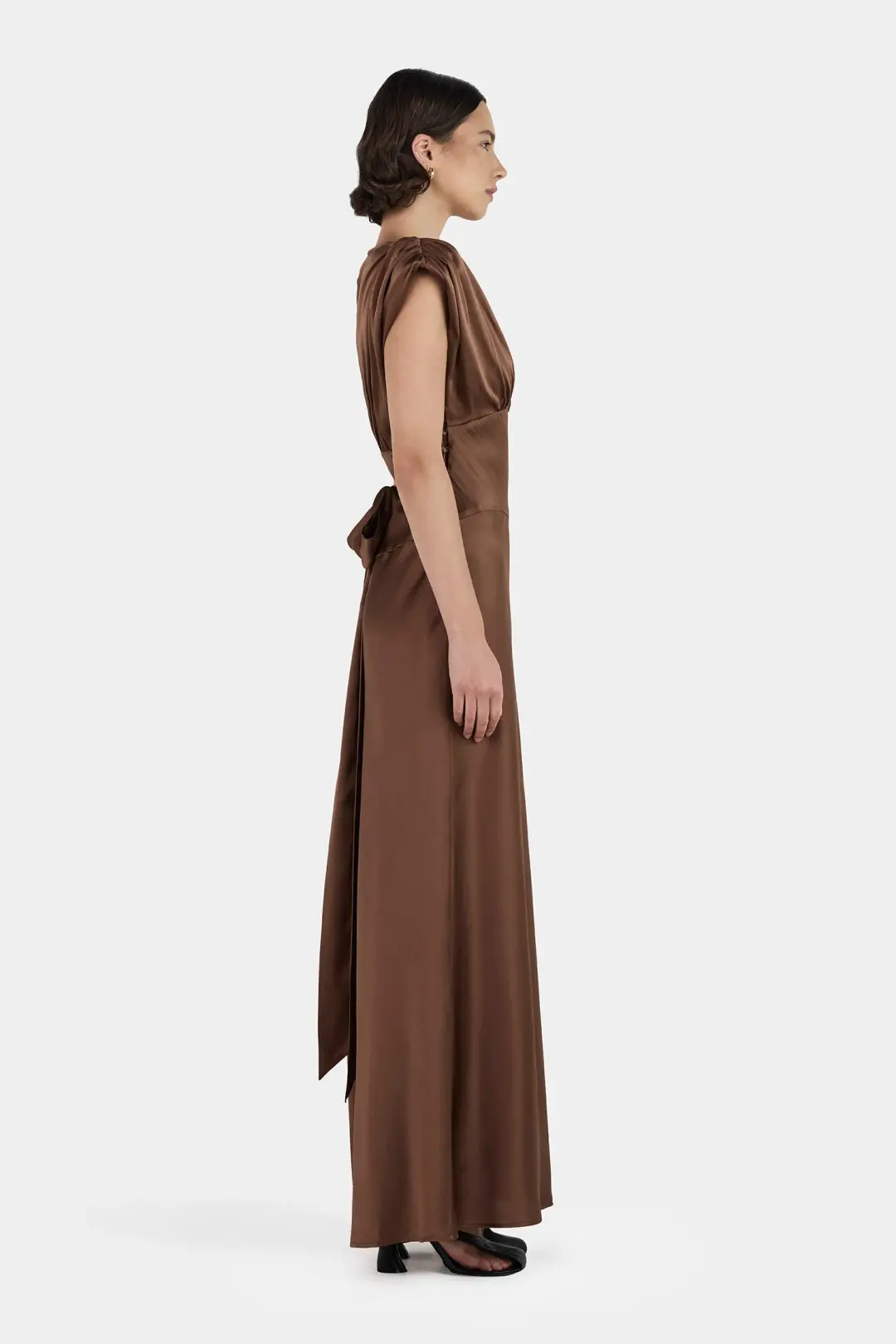 Meredith Silk Dress Biscuit for rent on The Volte - main image