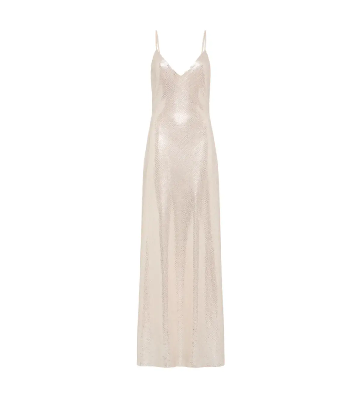 Manning Cartell High Voltage Slip Maxi Dress Nude Silver Size 10 - Image 7