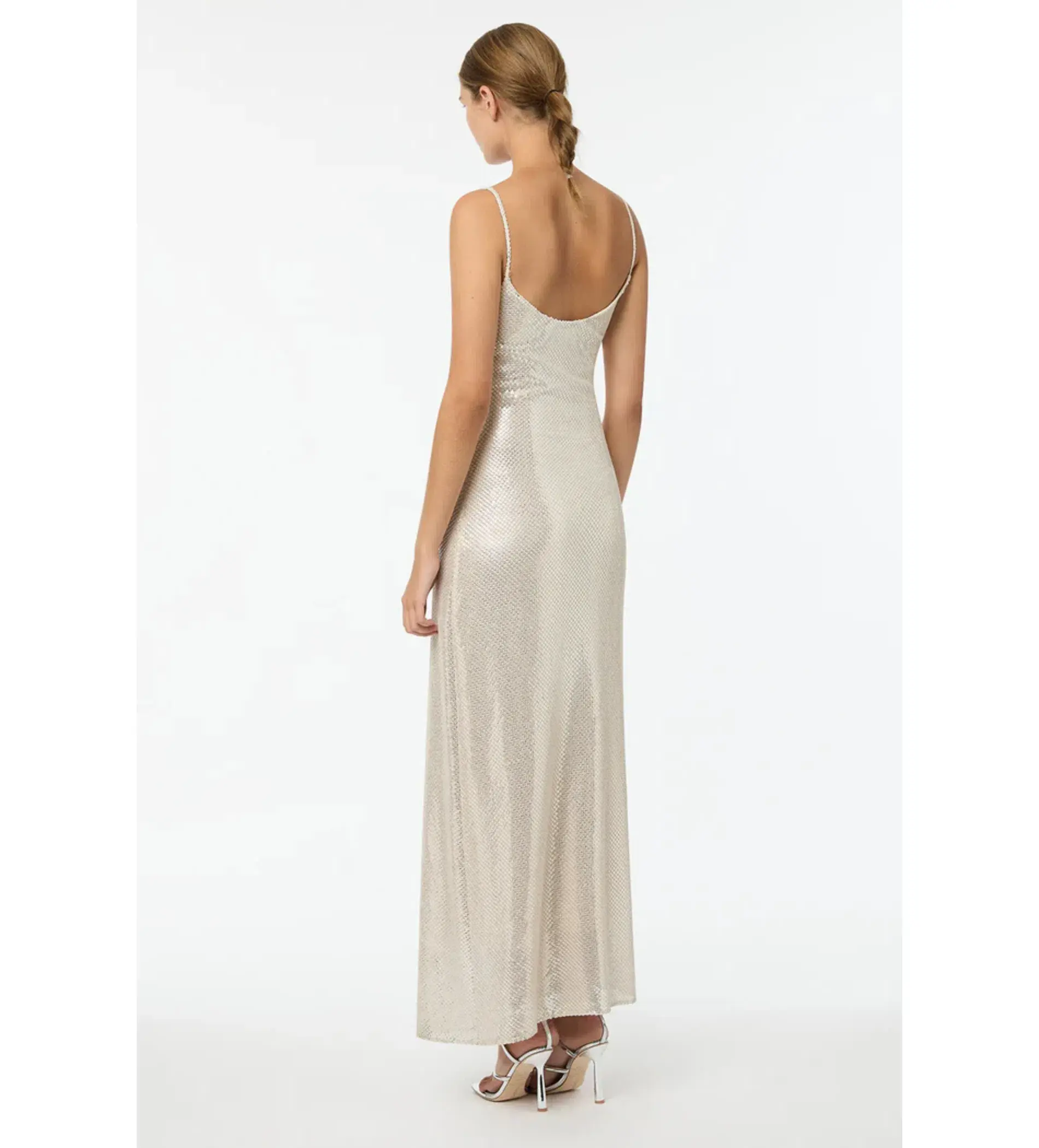 Manning Cartell High Voltage Slip Maxi Dress Nude Silver Size 12 - Image 4