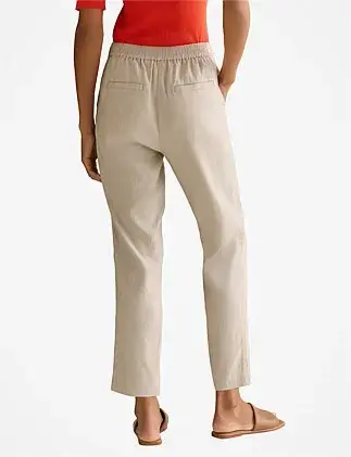 Yarn Dyed Stretch Linen Blend Pull On Pant for rent on The Volte - main image