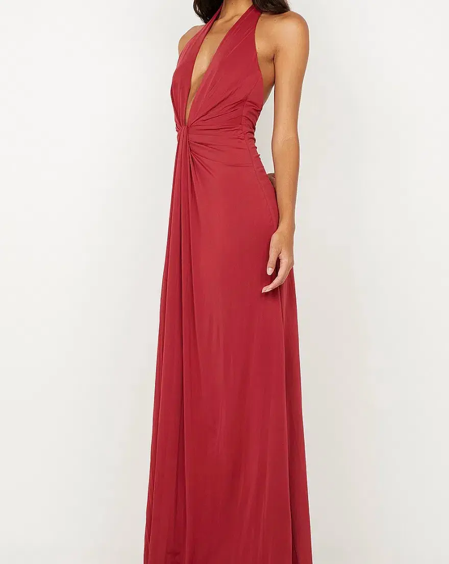 Bec & Bridge Susie Plunge Maxi Dress in Cherry Red Size 8 - Image 2